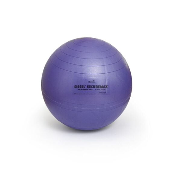 A purple Sissel Securemax gym ball with a white background.