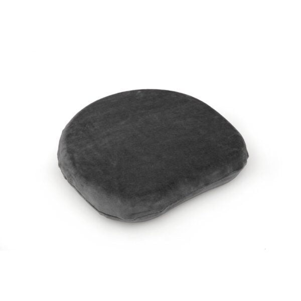 You can make out the shape of the SitFit Plus in this image. The product os the cover which is on the product it is grey in colour and you can see that it is a textured brushed material.