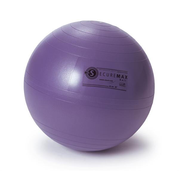 A purple Sissel securemax ball fully inflated on a white background.