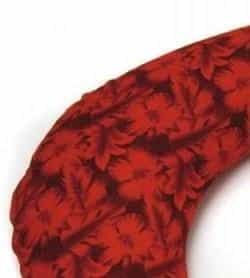 Sissel Comfort Cushion - Hibiscus cotton cover it has a lot of large vibrant bright red hibiscus flowers all over the cover.