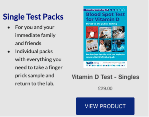 An image of the test pack that the NHS lab in Birmingham has so that you can check your vitamin D levels