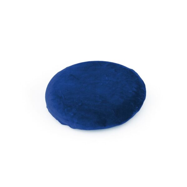 This is a blue material cover for a SitFit is is tight fitting and you can make out the circular shape of the SitFit.