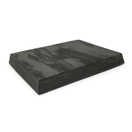 An image of a black marble effect standard sized balance pad with a white background so the product stands out.