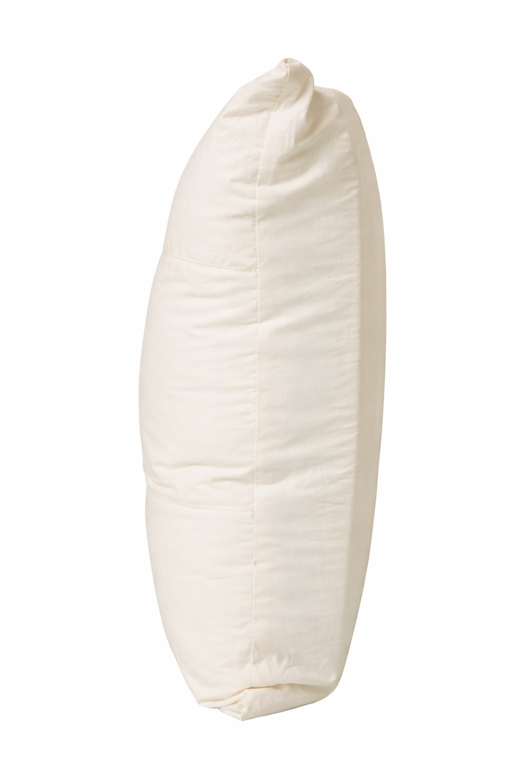 Side view of sittingwell back support cushion showing the support at the back and padding at the front